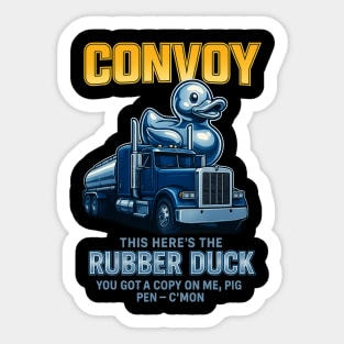 Rubber Duck Convoy  CB Radio Quote Blue Comic Style Sticker